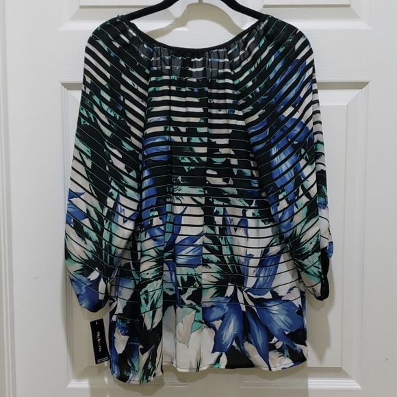 Style & Co. Women's Small Sheer Floral Print Top - Picture 3 of 5